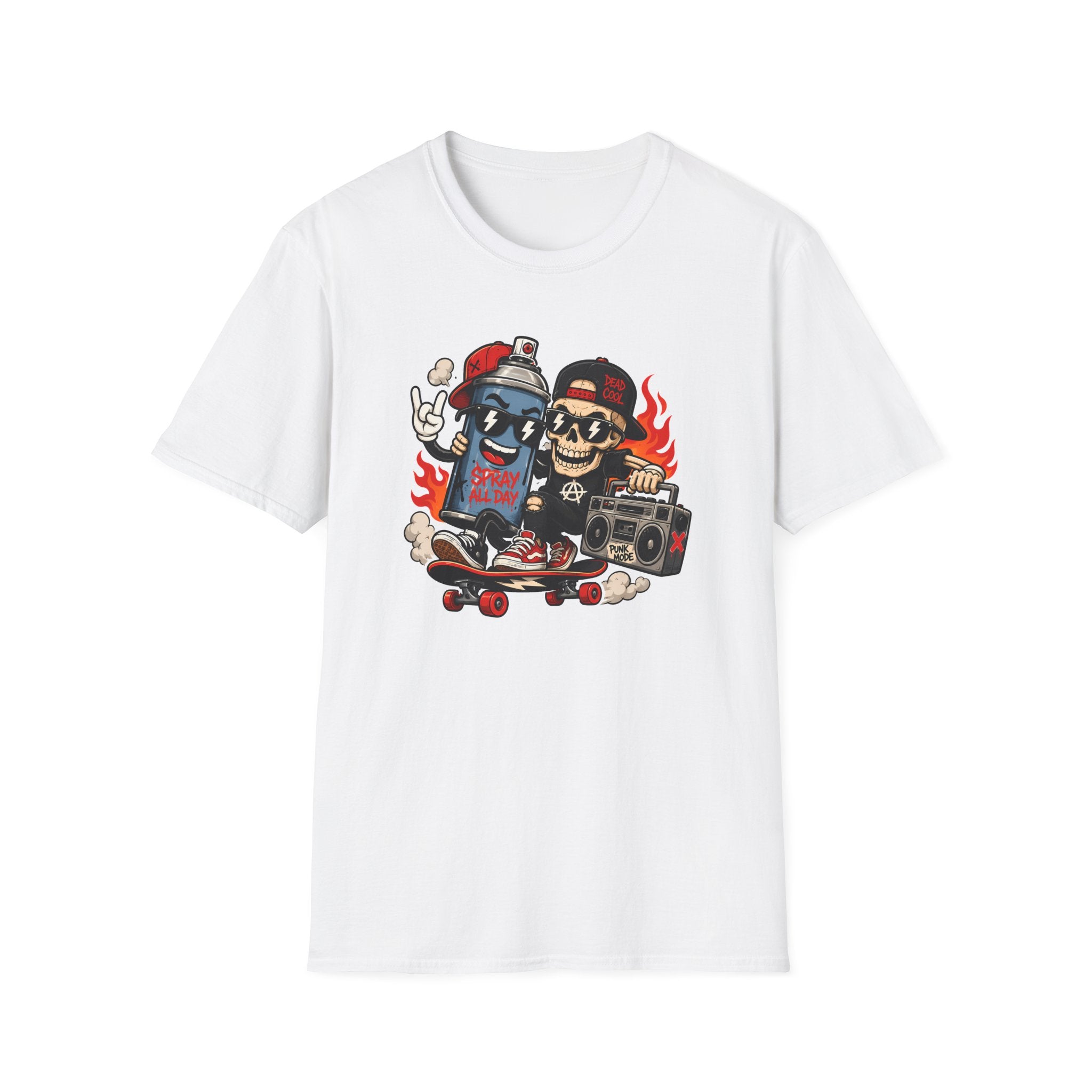 Skate & Spray Punk Graphic T-Shirt