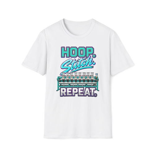 Hoop. Stitch. Repeat. Embroidery Machine T-Shirt