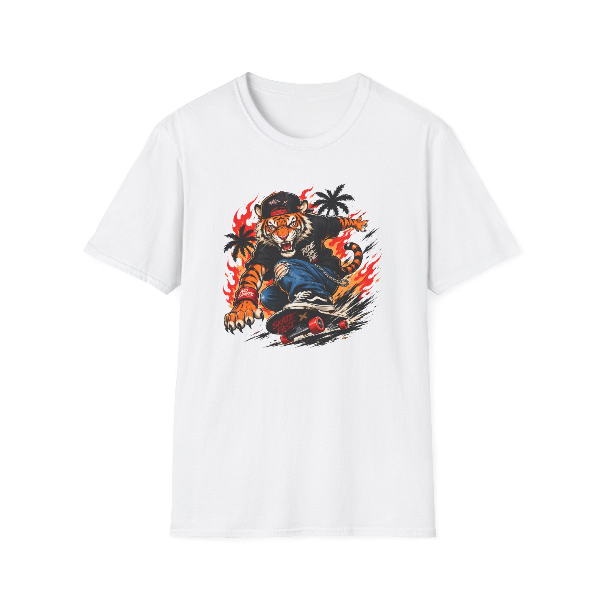 Skate Beast Tiger Graphic T-Shirt