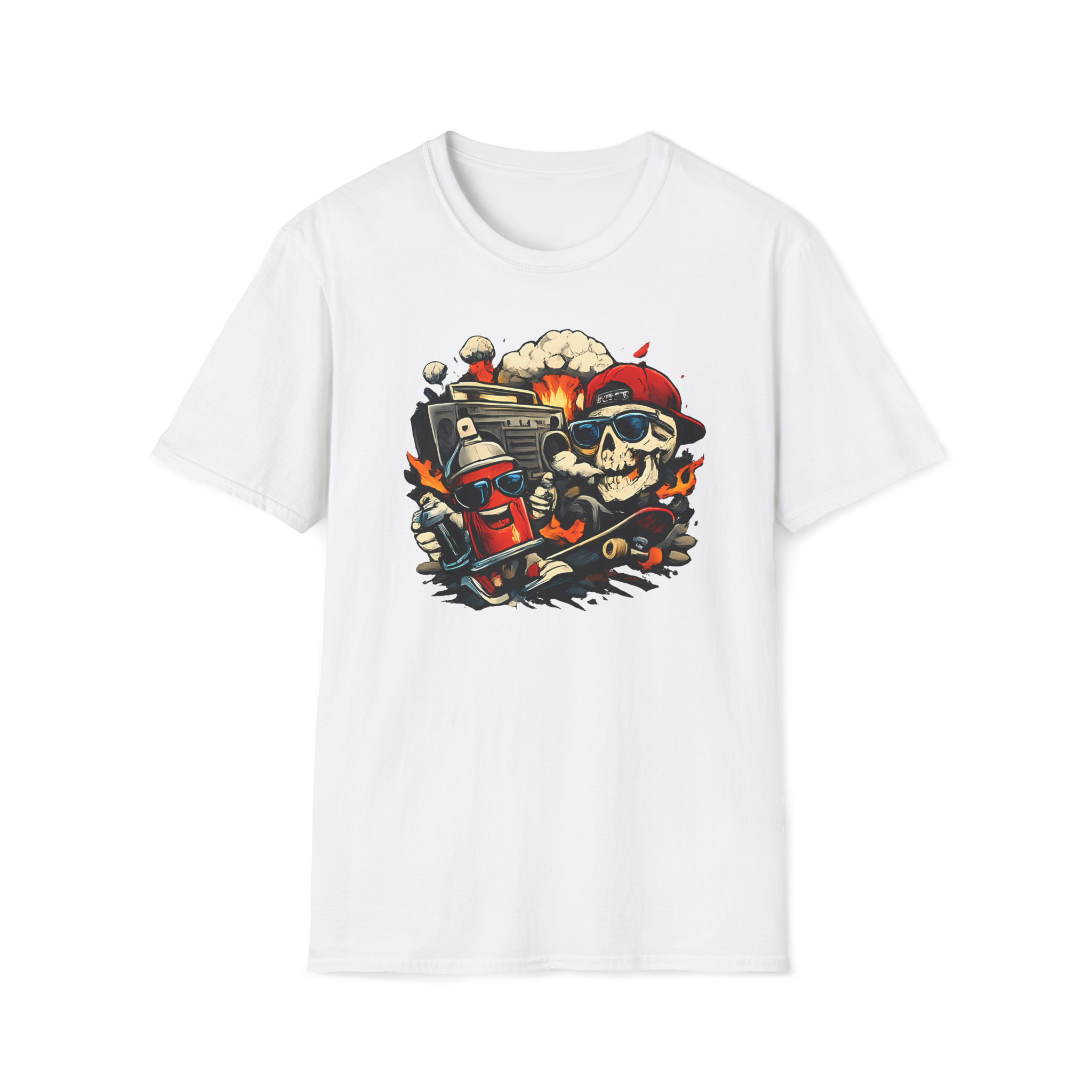 Street Art Skull Skater T-Shirt