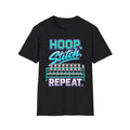 Hoop. Stitch. Repeat. Embroidery Machine T-Shirt