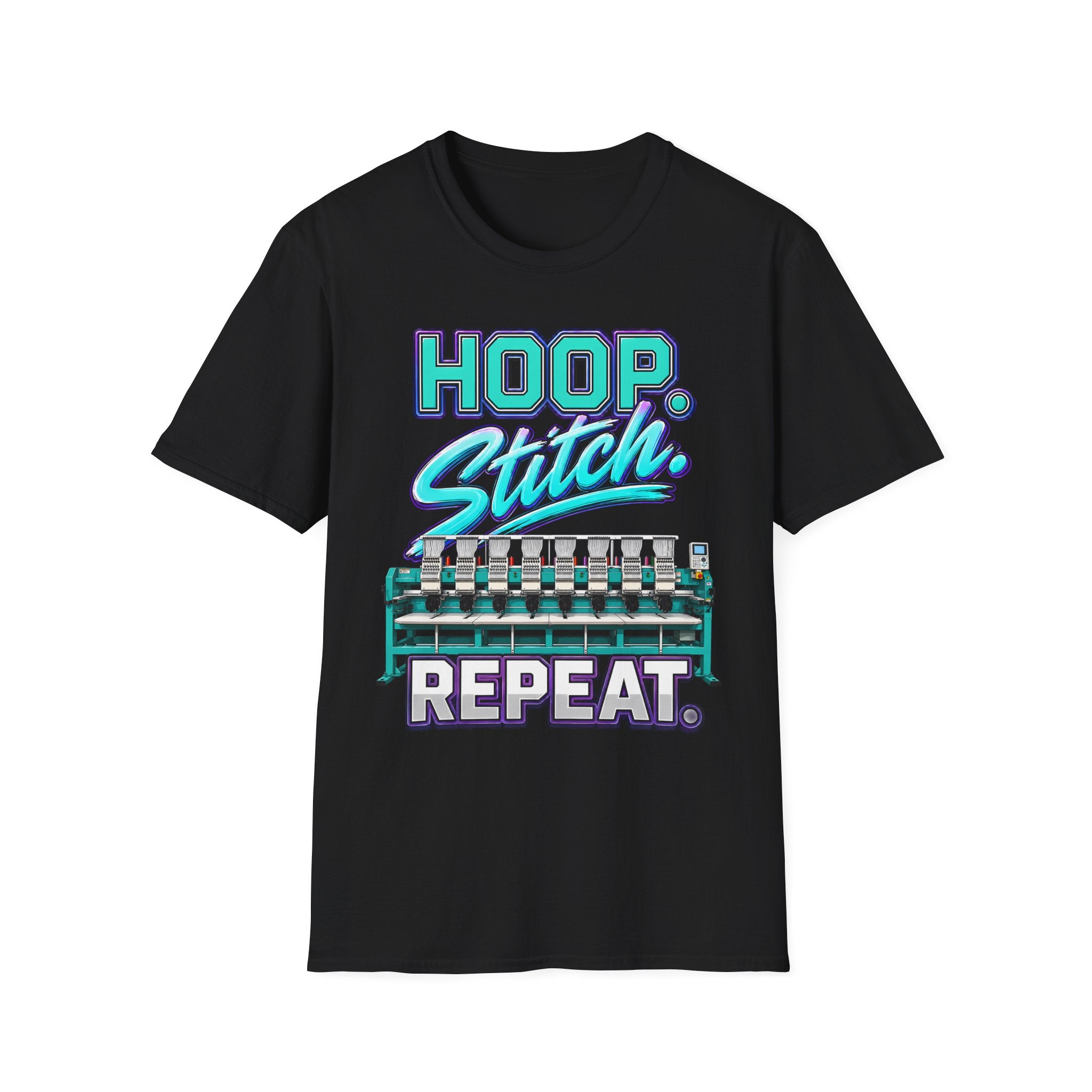 Hoop. Stitch. Repeat. Embroidery Machine T-Shirt