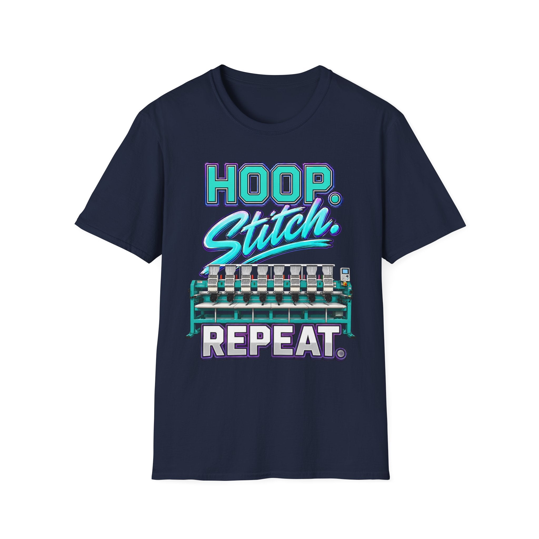 Hoop. Stitch. Repeat. Embroidery Machine T-Shirt