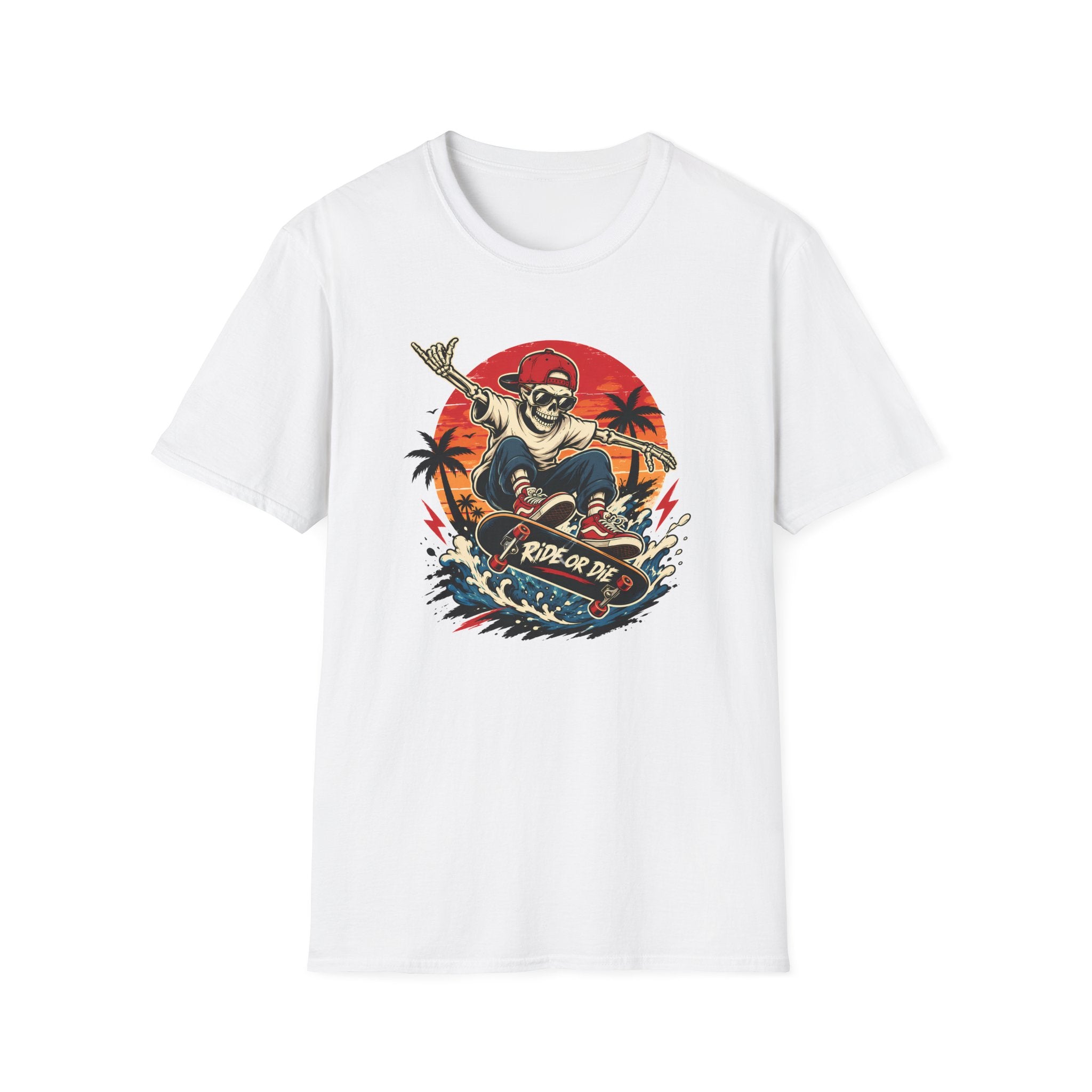 Ride or Die Skeleton Skater T-Shirt