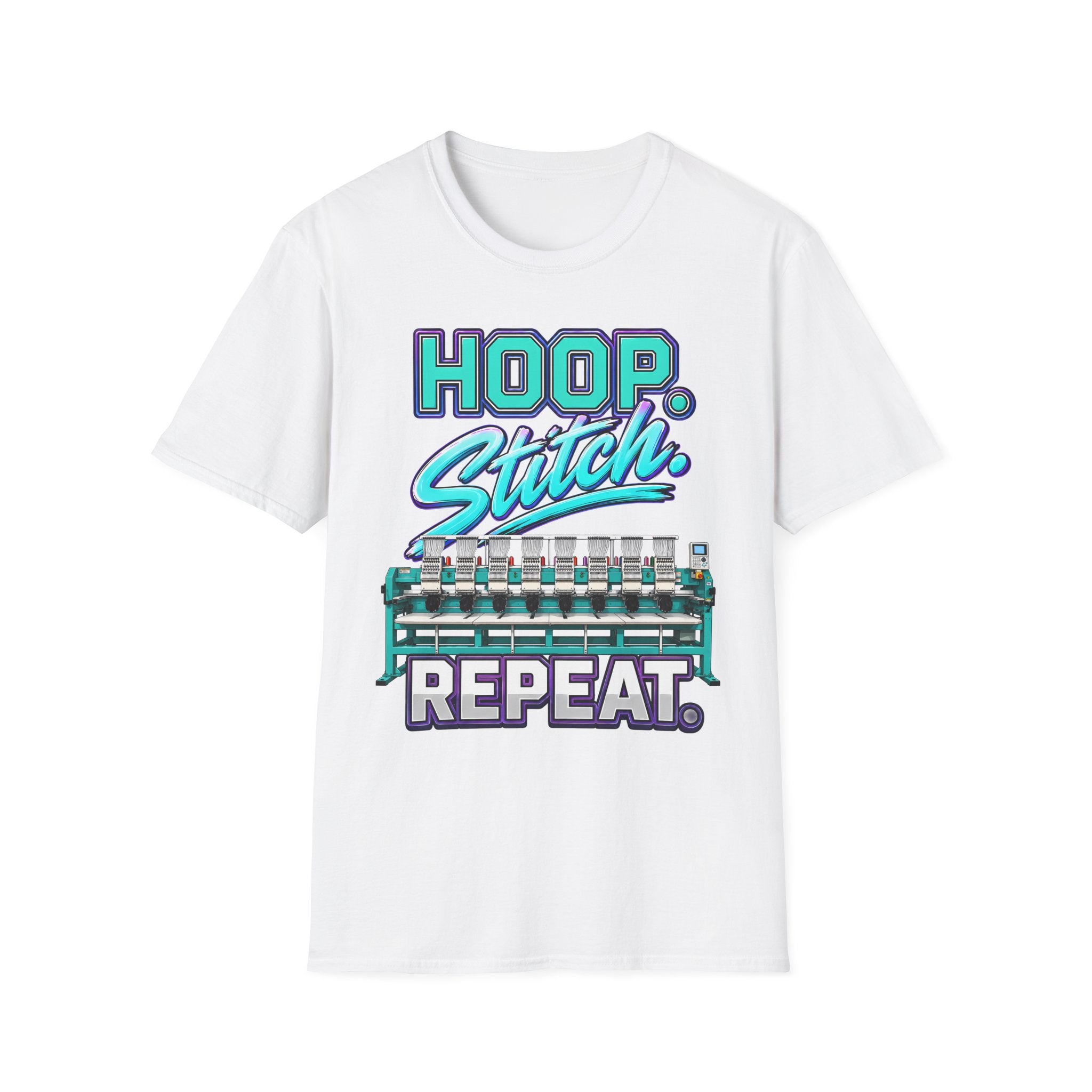 Hoop. Stitch. Repeat. Embroidery Machine T-Shirt